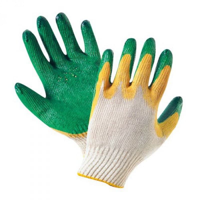 Перчатки х/б с двойным латексным обливом