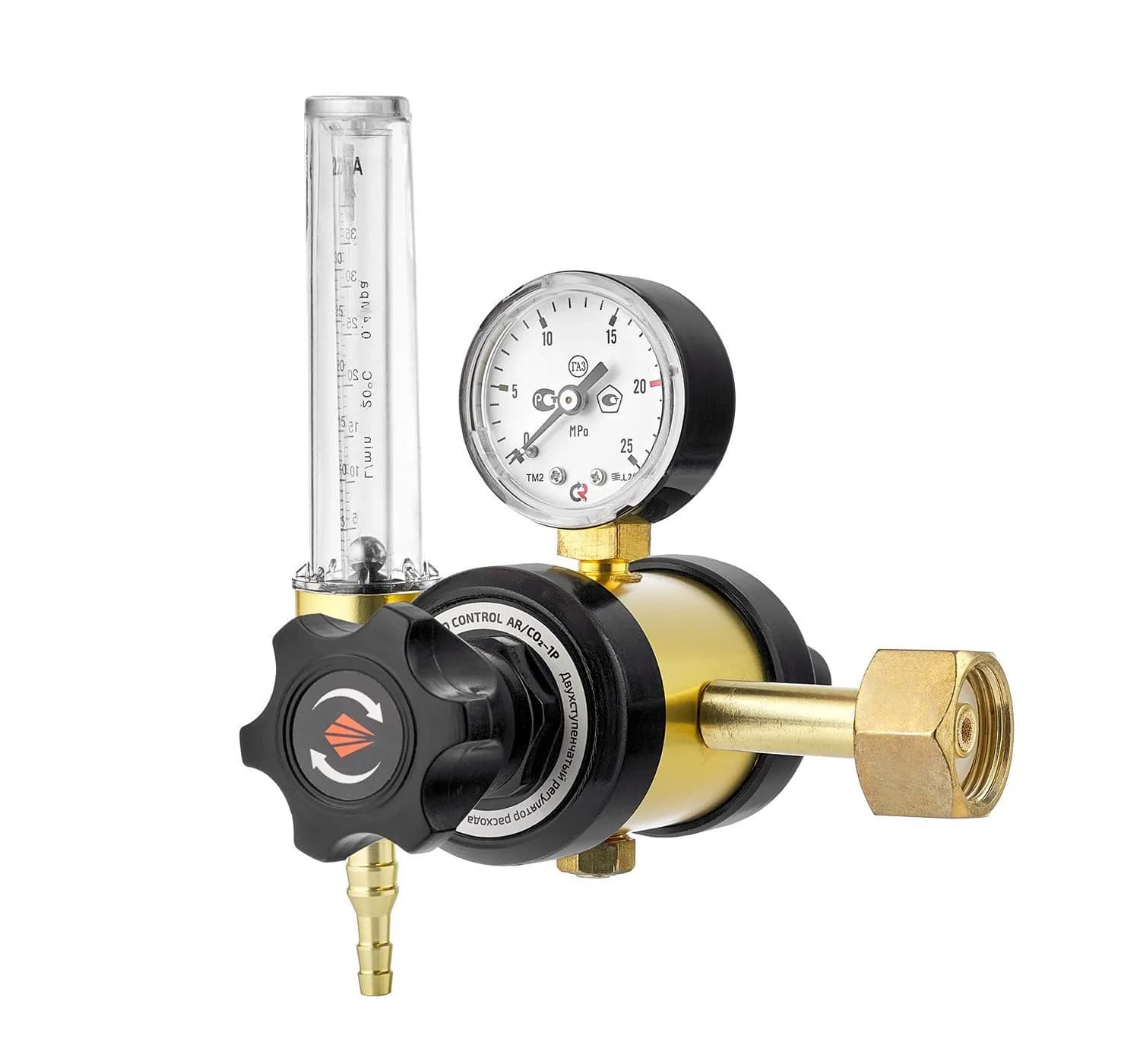 Регулятор расхода газа универс. С PRO CONTROL двухступенчатый AR/CO2 1P mini, манометр с поверкой
