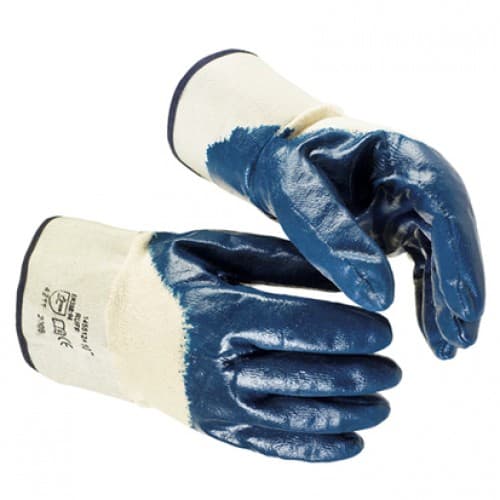 Перчатки нитрил-крага полуоблив синие